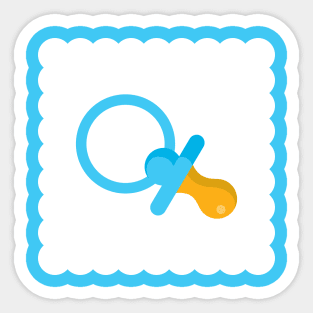 Baby Boy Gender Reveal Blue Pacifier Sticker